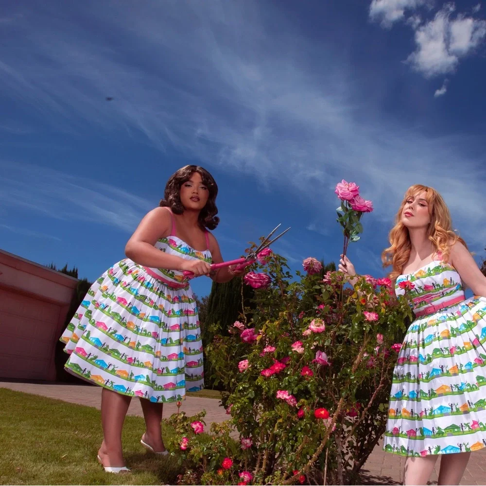 Vixen by Micheline Pitt Edward Scissorhands Colorful Print Skirt - Picture 2 of 3